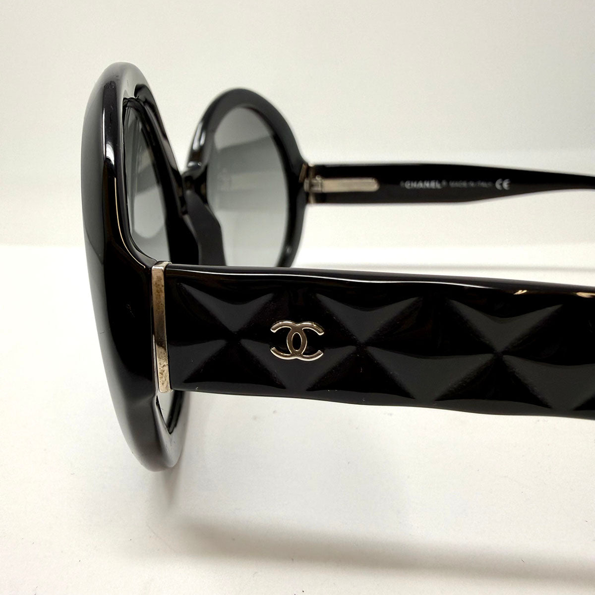 Chanel Round Black Oversized Tinted Sunglasses