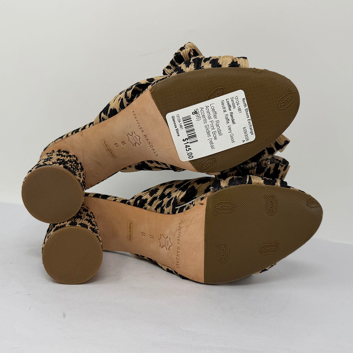 Loeffler Randall Animal Print Bow Accents Slides