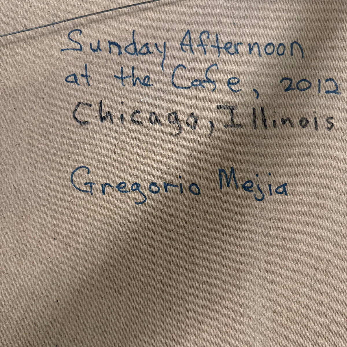 "Sunday Afternoon at the Cafe" Signed and Dated 2012 on the Reverse