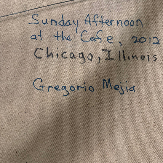 "Sunday Afternoon at the Cafe" Signed and Dated 2012 on the Reverse