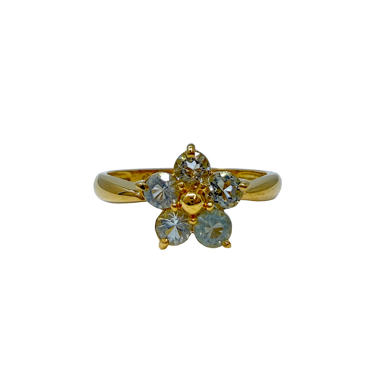 Aquamarine Flower Ring
