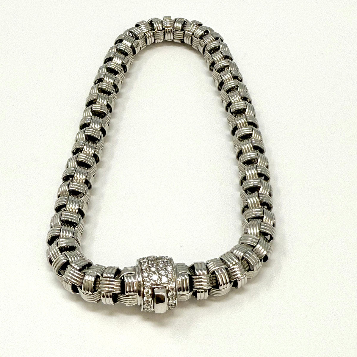 Roberto Coin 18K White Gold "Appassionato" Bracelet with Diamond Clasp