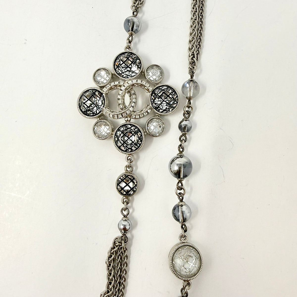 Chanel Double Layered Large Snowflake Station Necklace