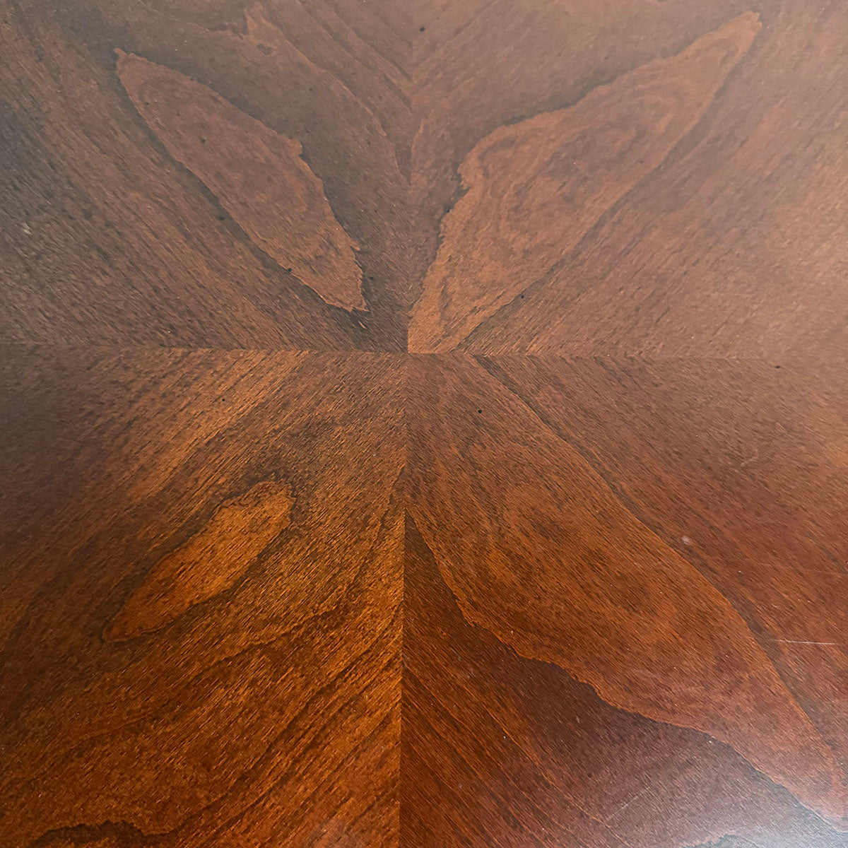 Dark Wood Tapered End Table with Lower Shelf