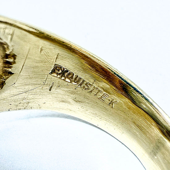 14K Gold Diamond Signet Ring