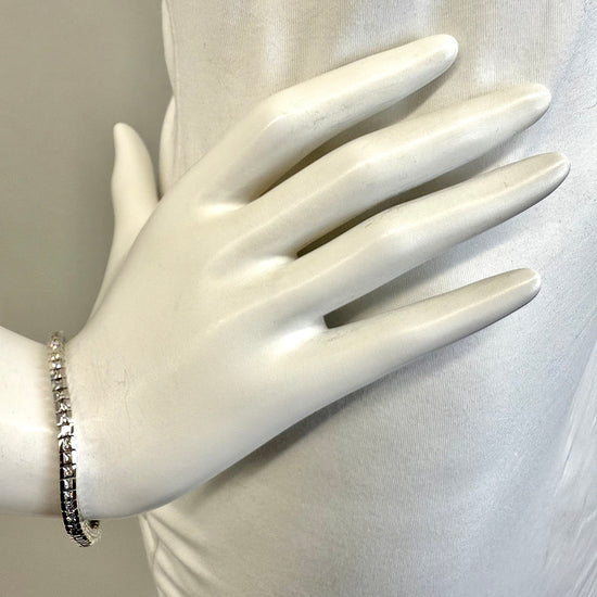 14K White Gold Diamond Tennis  Bracelet