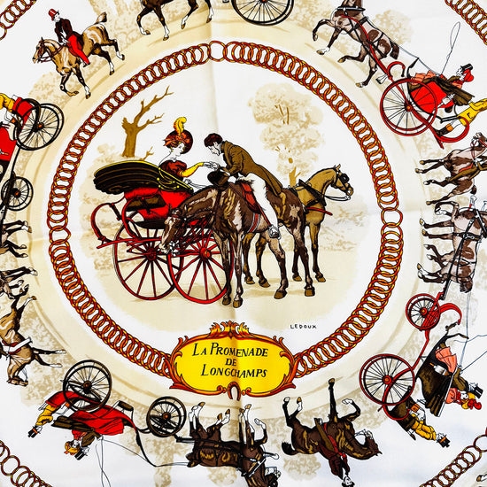 Hermes "La Promenade de Longchamp" Silk Scarf