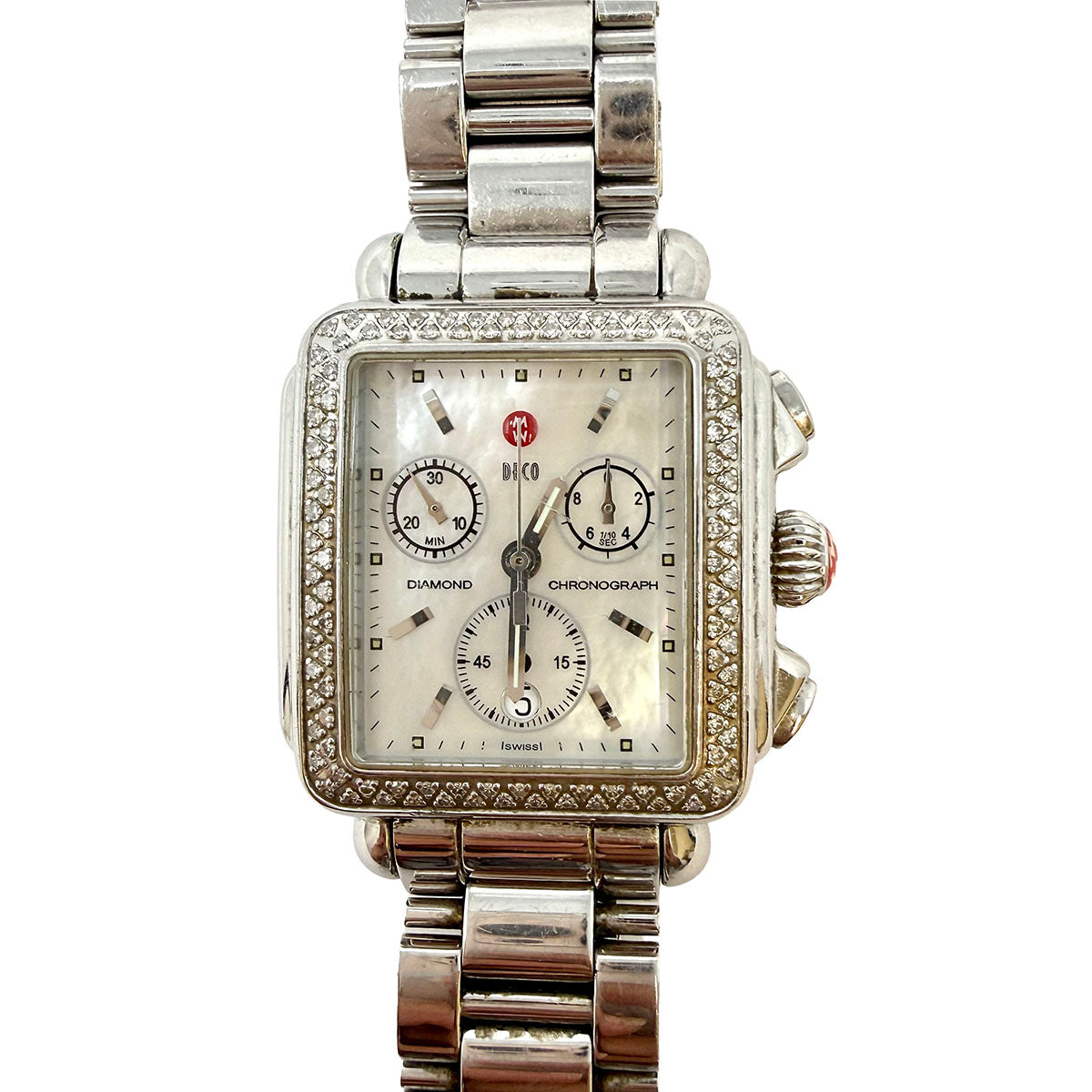 Michele Deco Diamond Chronograph Watch