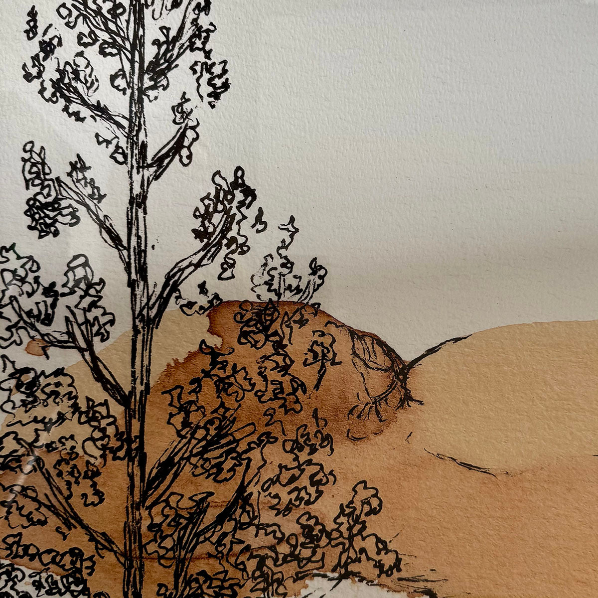 Framed Landscape  Drawing Ink on Paper unsigned