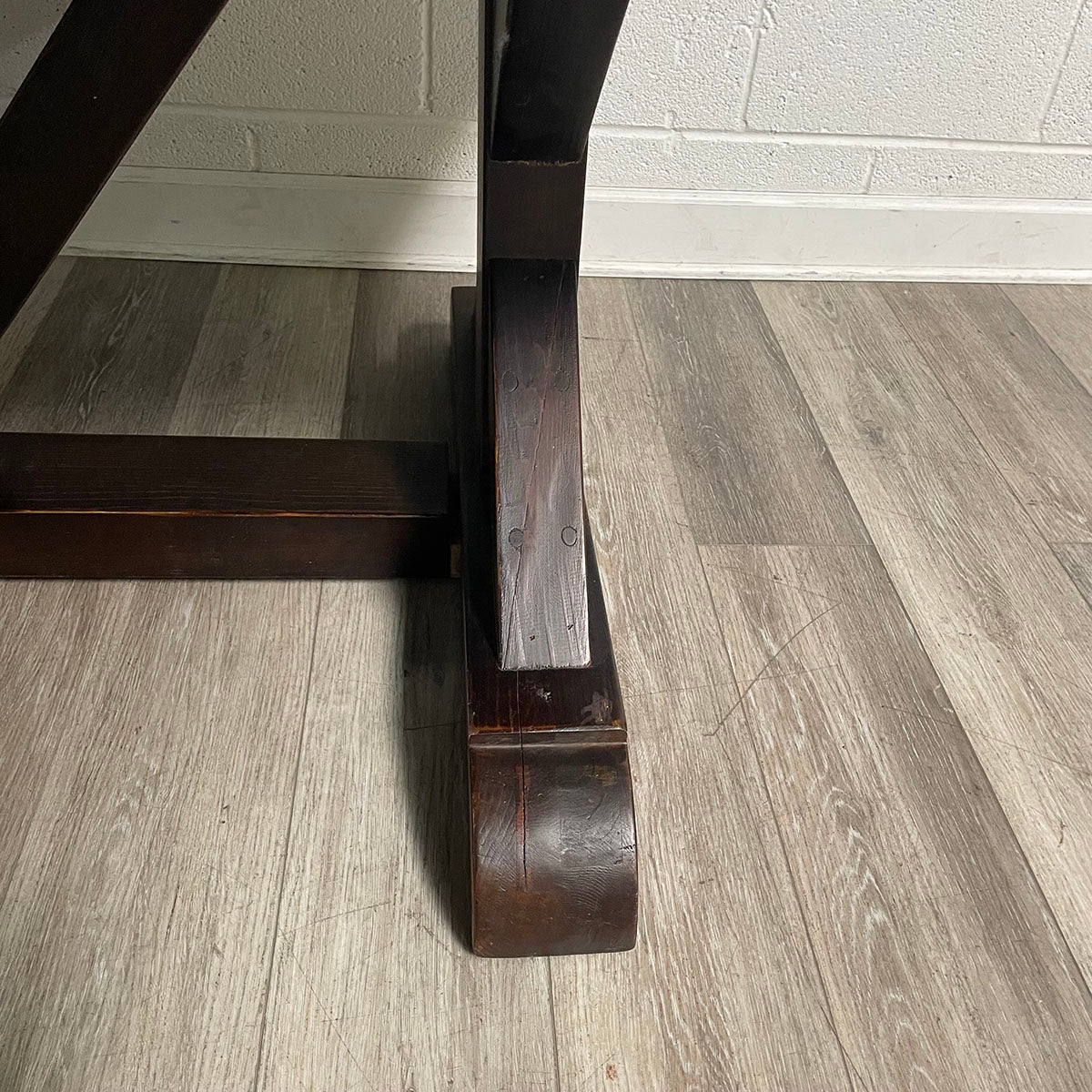 Rustic Wood Trestle Dining Table