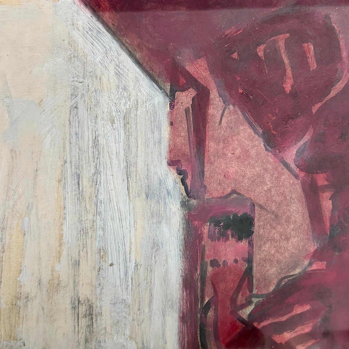 Framed Painting on Paper "Purple Light"