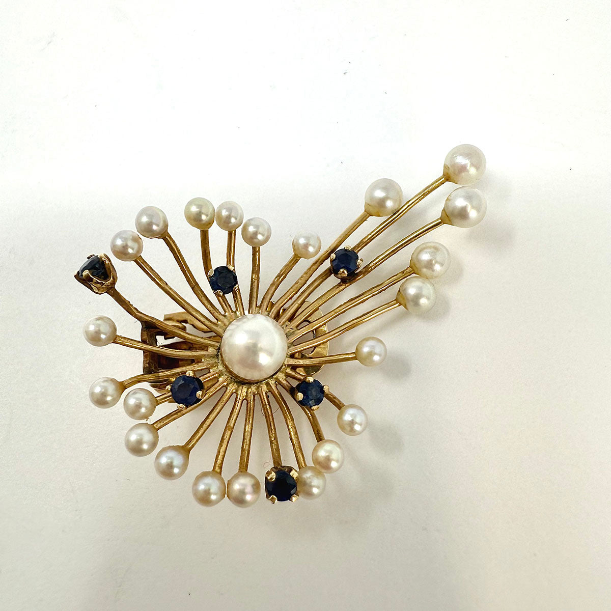 Sapphire and Pearl Earrings