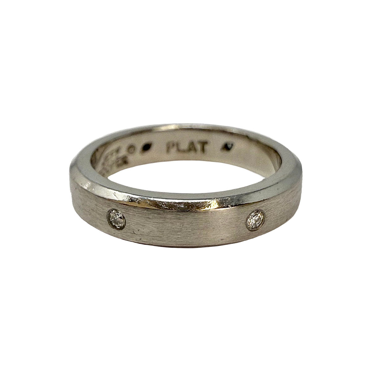 Platinum Satin Finished Ring with 6 Diamonds