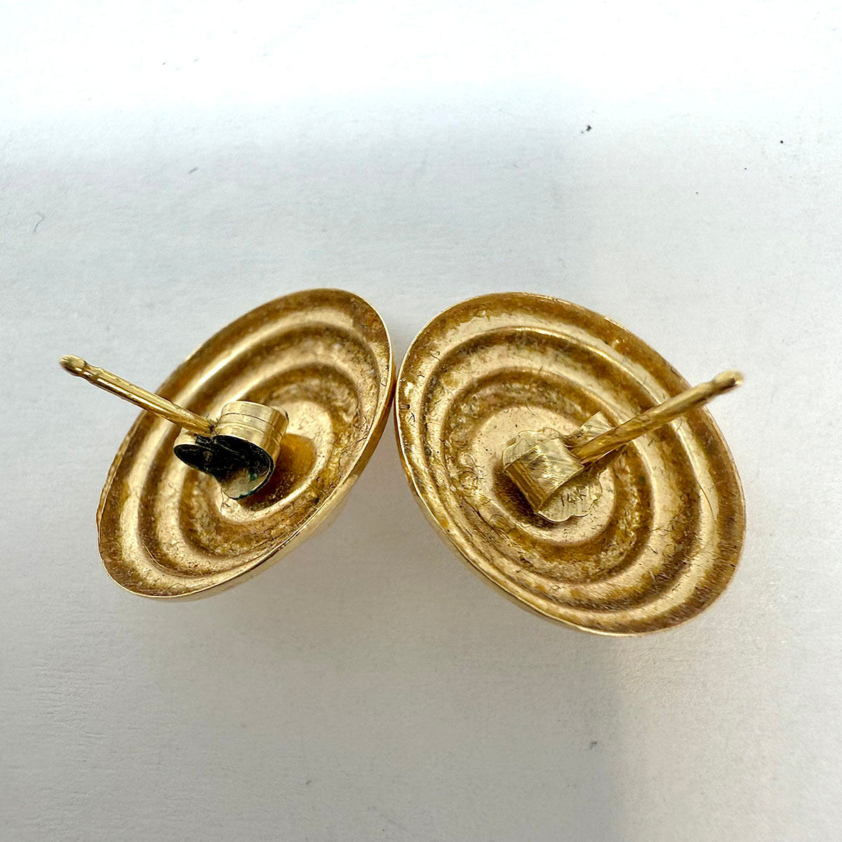Pearl Stud Earrings with 14K Matte Gold Rim