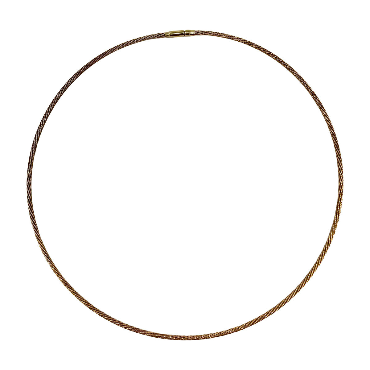 14K Yellow Gold Cable Wire Collar Necklace