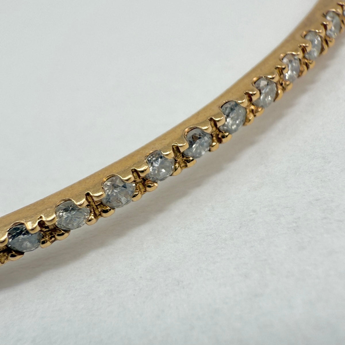 Set of Three 18K Rose Gold Bangle Bracelet with Diamonds