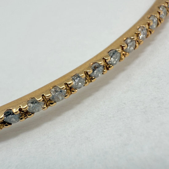 Set of Three 18K Rose Gold Bangle Bracelet with Diamonds