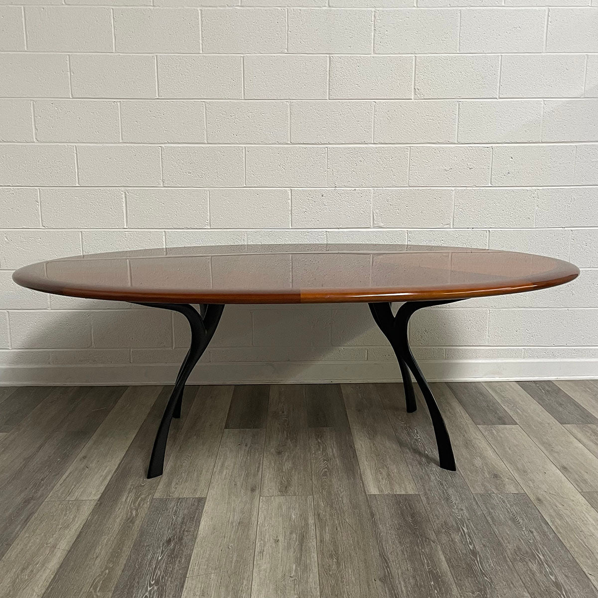 Wooden Dining Table With Iron Legs