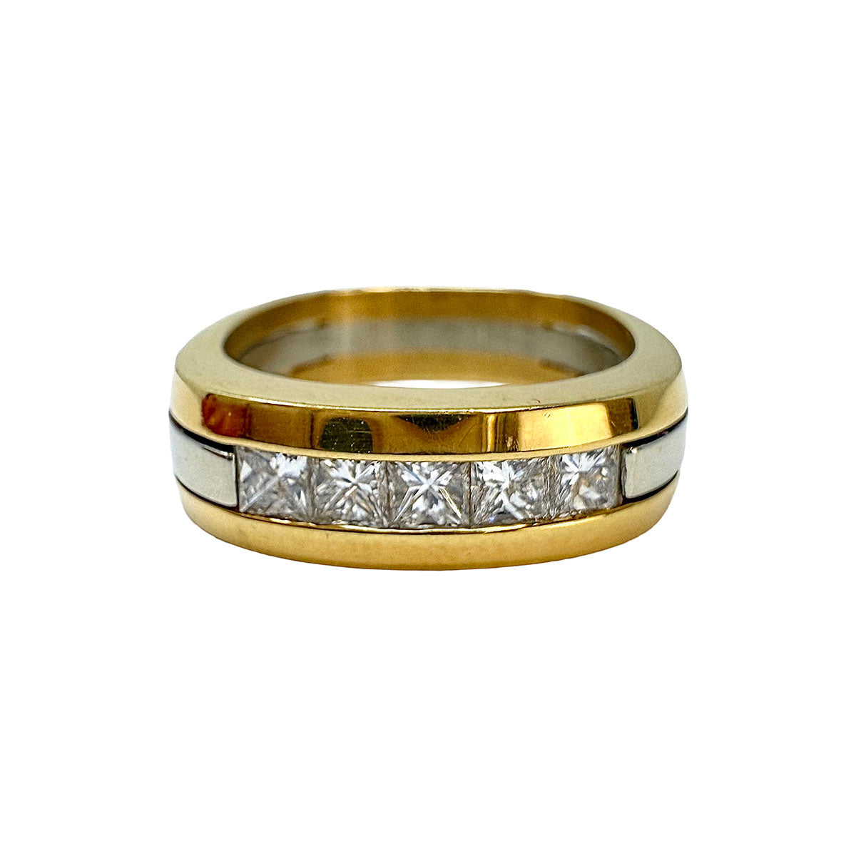 Jean Francois Albert 18K Gold Men's Ring with 5 Diamonds