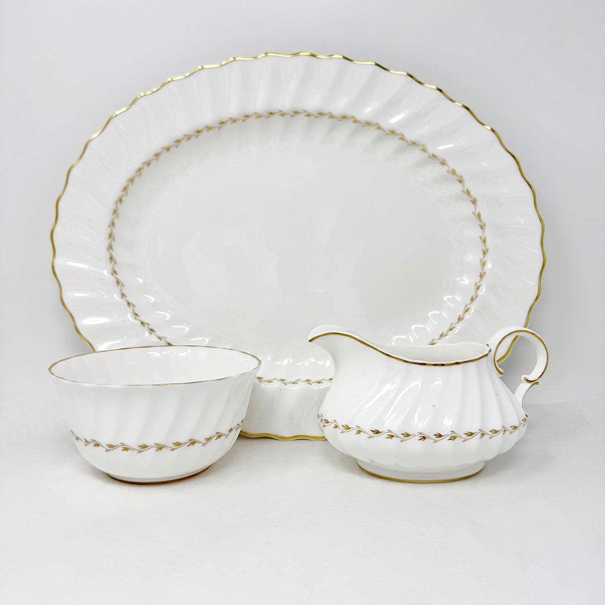 103 Pcs: 12 7 Pc Place Settings Adrian China w/7 Srvg Pcs & 12 xtra dishes