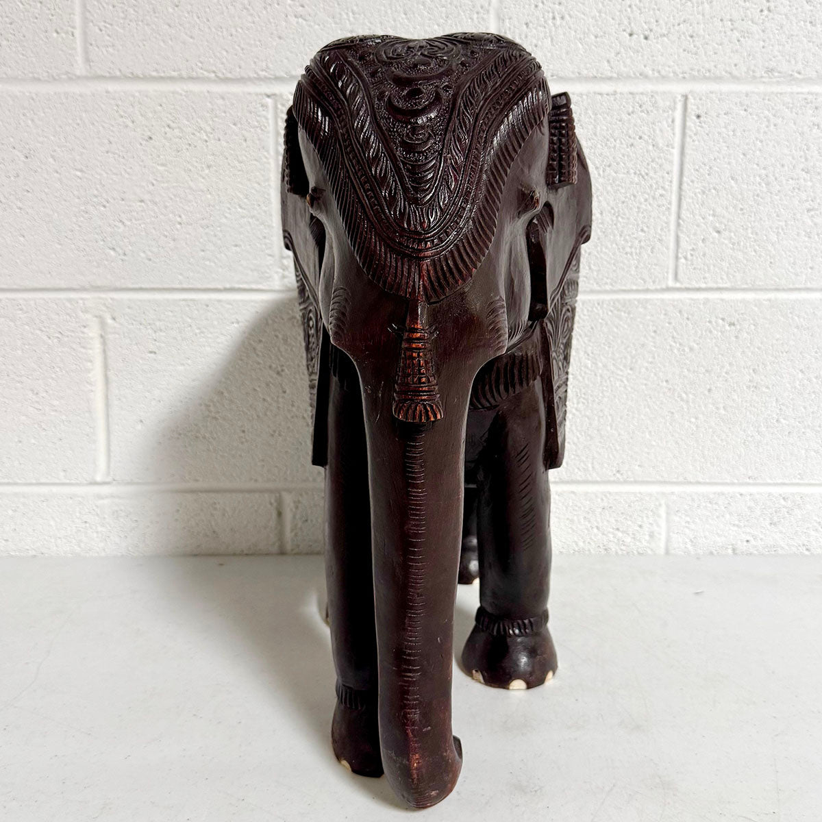 Large Carved Wood Elephant (Eyes, Tusks and Nails missing)