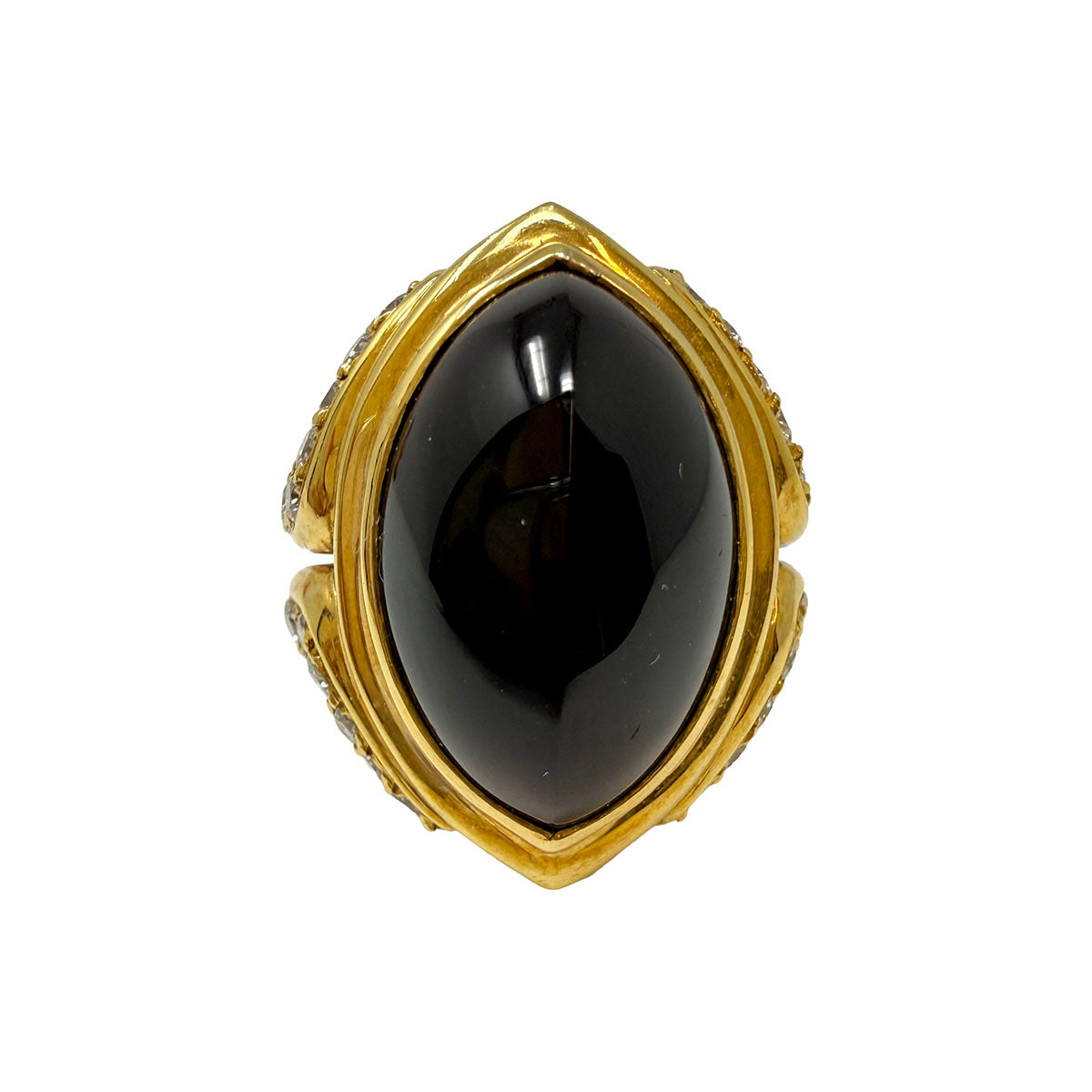Susan Berman 18K Gold Onyx and Diamond Ring