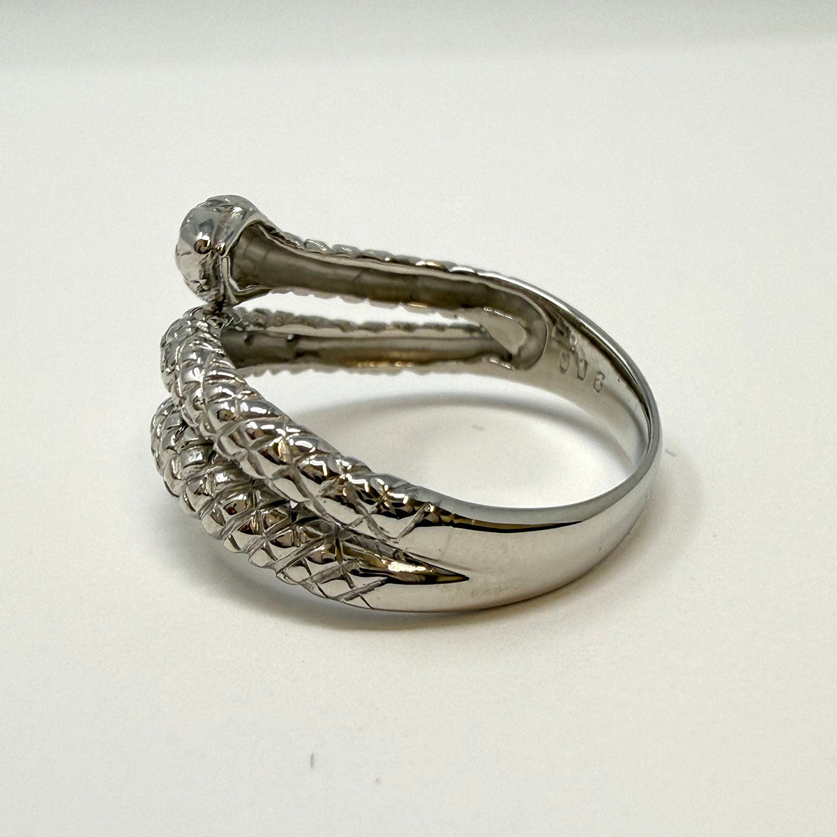 Platinum and Diamond Snake Wrap Ring