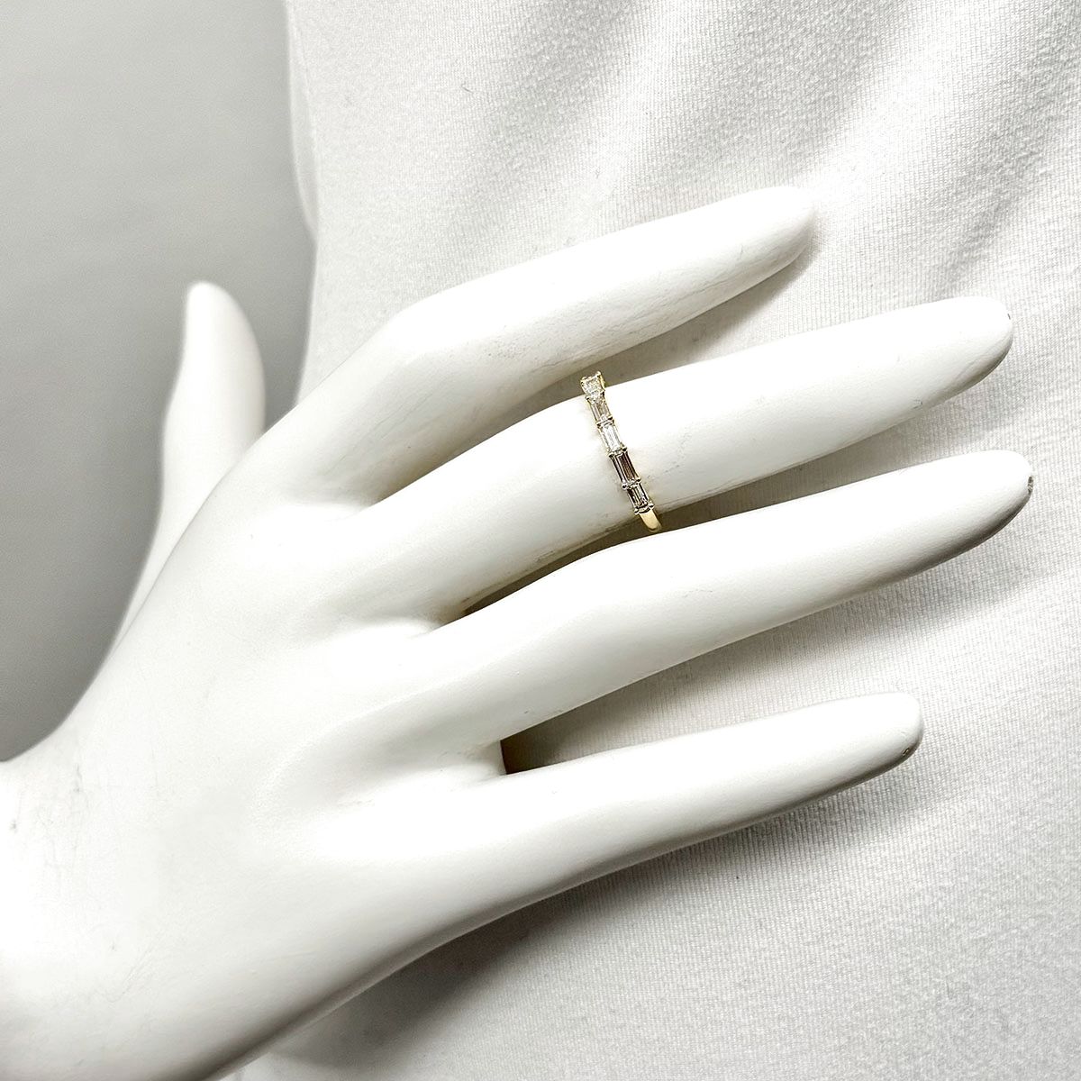 14K Gold Ring with Lab Grown Baguette Diamond