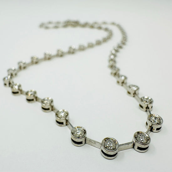 14K White Gold Diamond Necklace