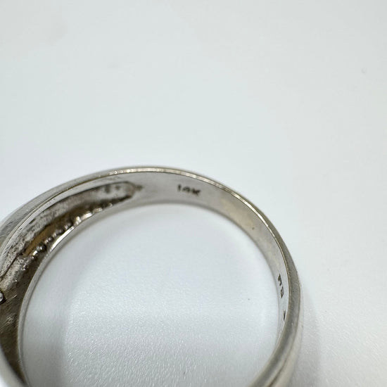14K White Gold 5 Row Diamond Ring
