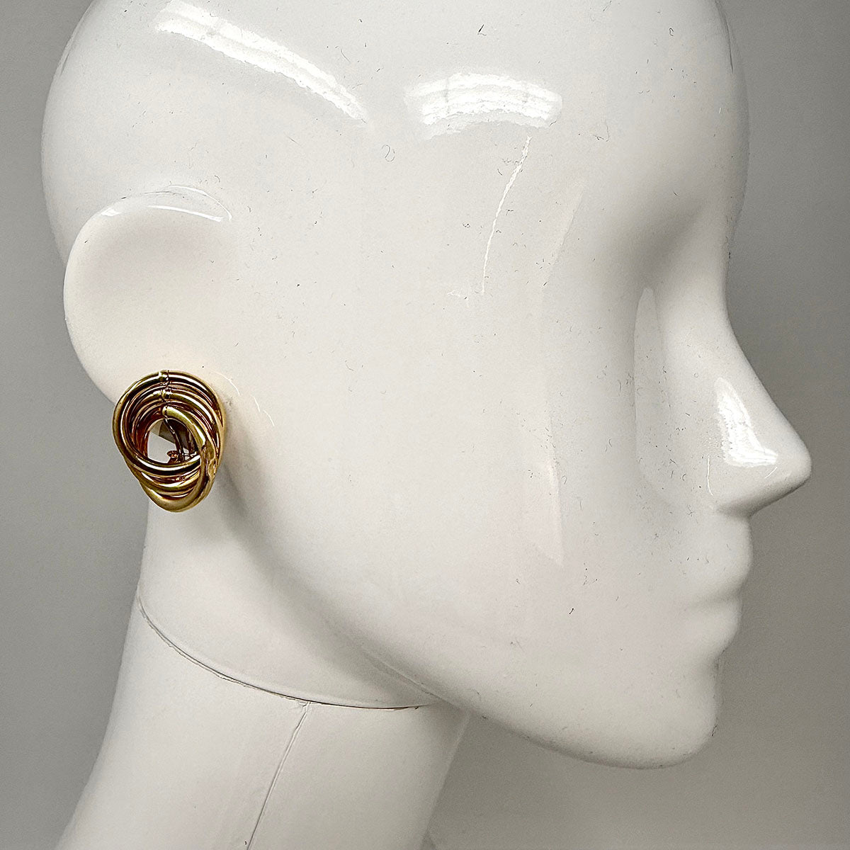 14K Gold Round Swirl  Earrings