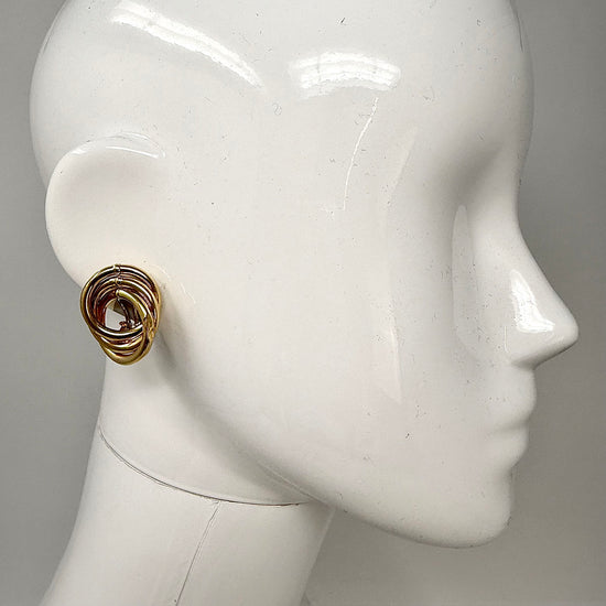 14K Gold Round Swirl  Earrings