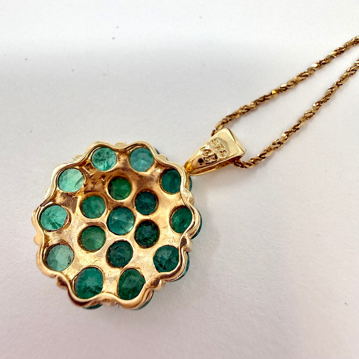 14K Emerald Pendant Necklace