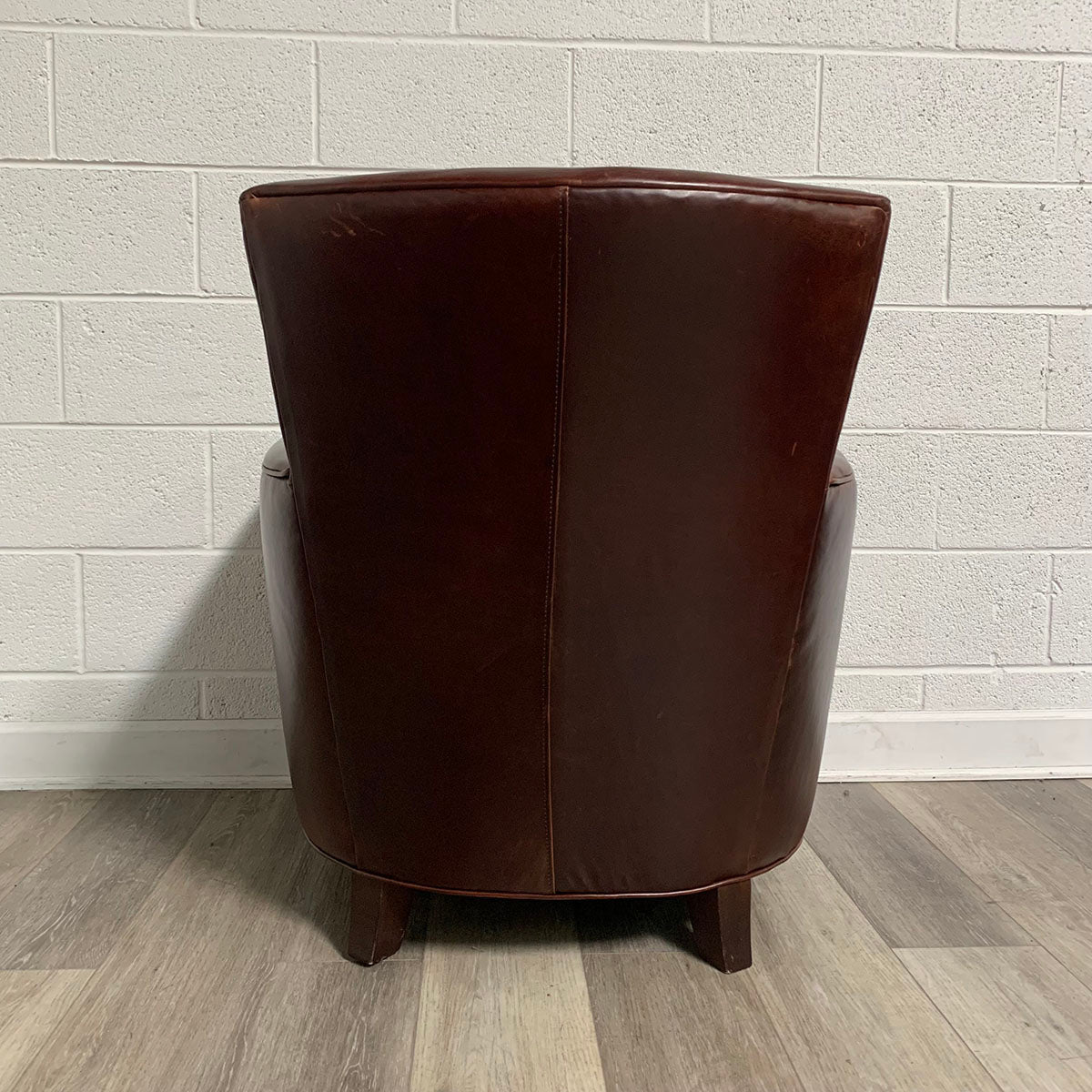 Pair Leather Club Chairs