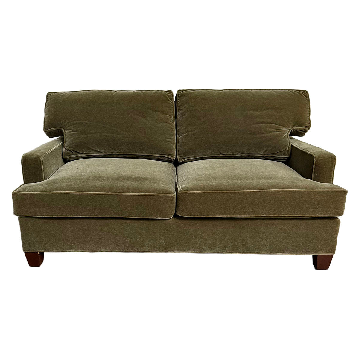 Olive Green 2-Seat Mohair Sofa