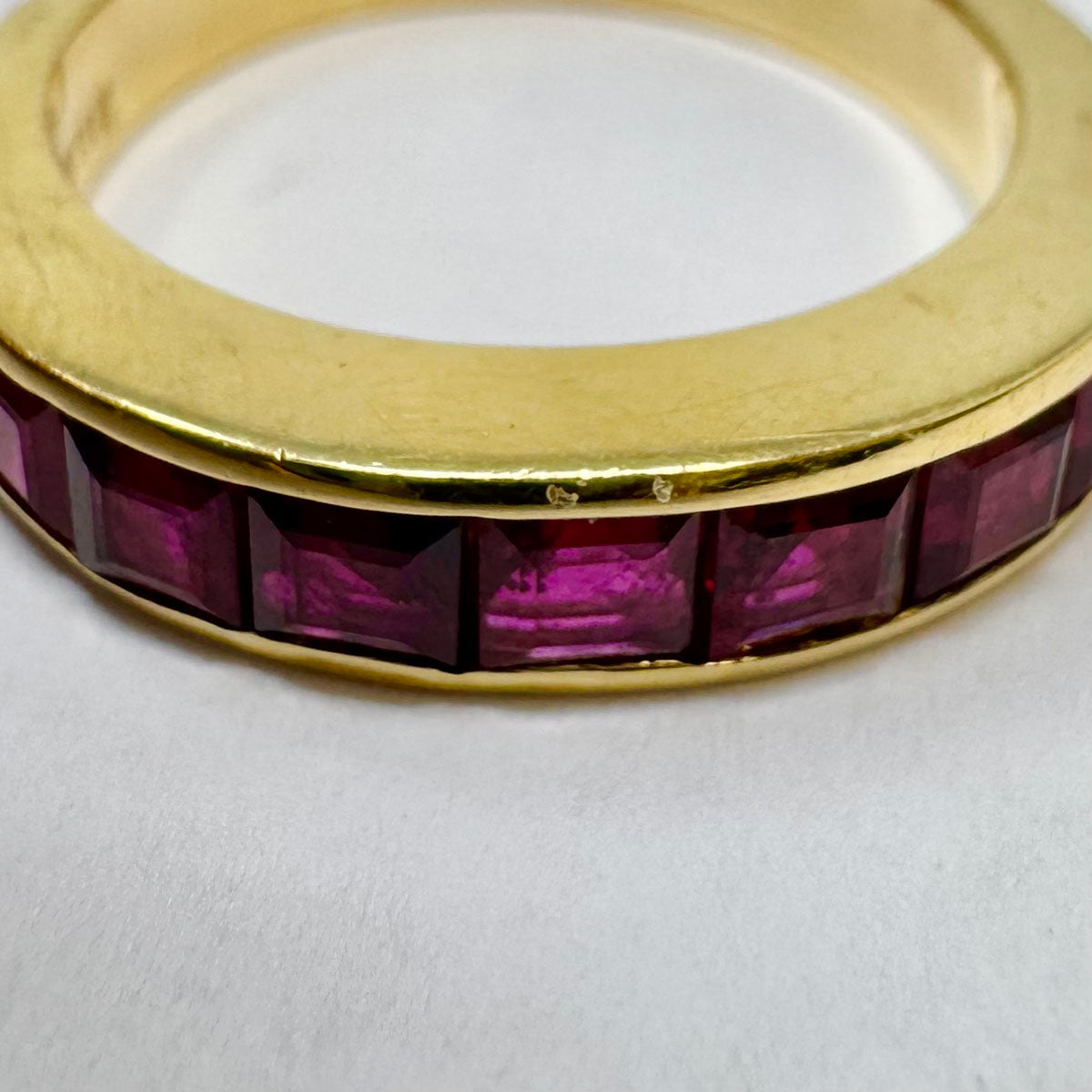 Art Jacobi 18K Gold Guard Ring with 7 Channel Set Rubies