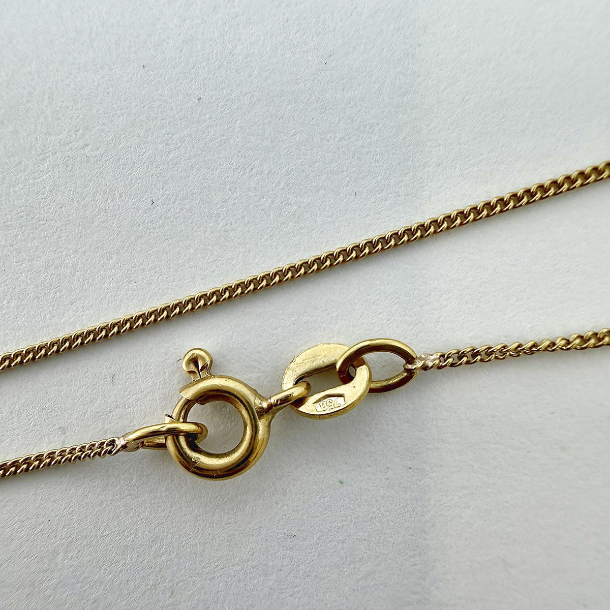 14K Gold Necklace with Diamond Embellished Disc Pendant with Red Enamel Trim