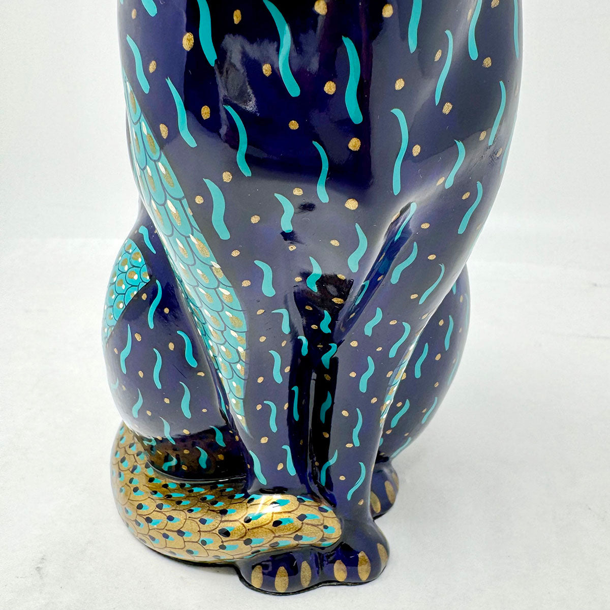 Bejeweled Cat Figure, Signed