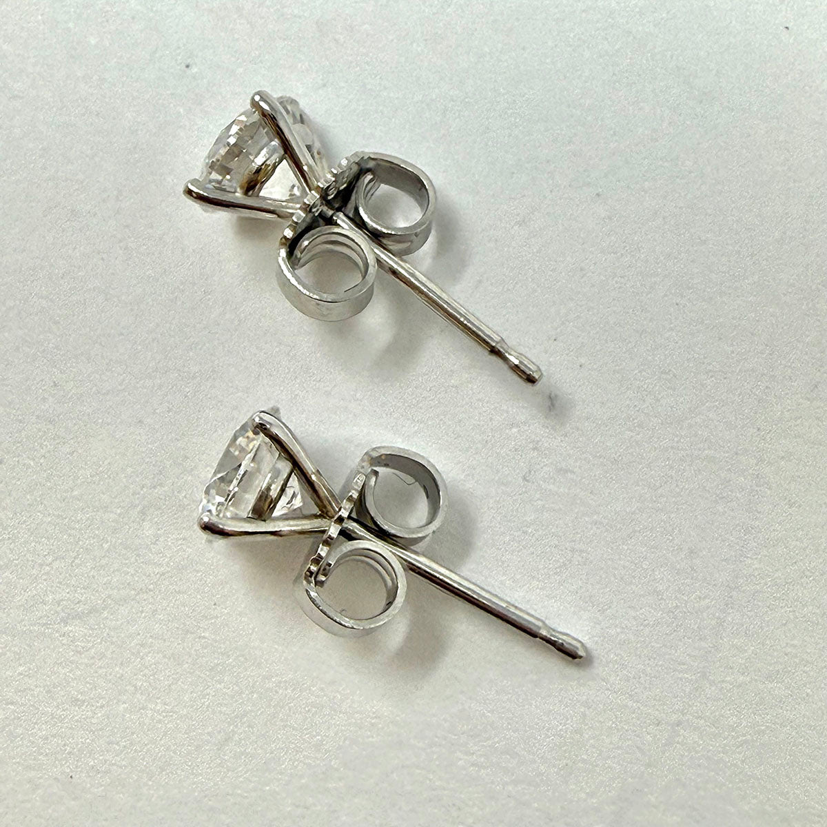 14K White Lab Grown Diamond Stud Earrings