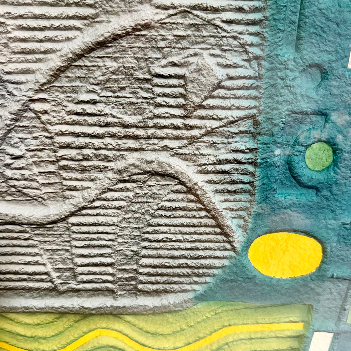Framed Handmade Embossed  Paper Abstraction
