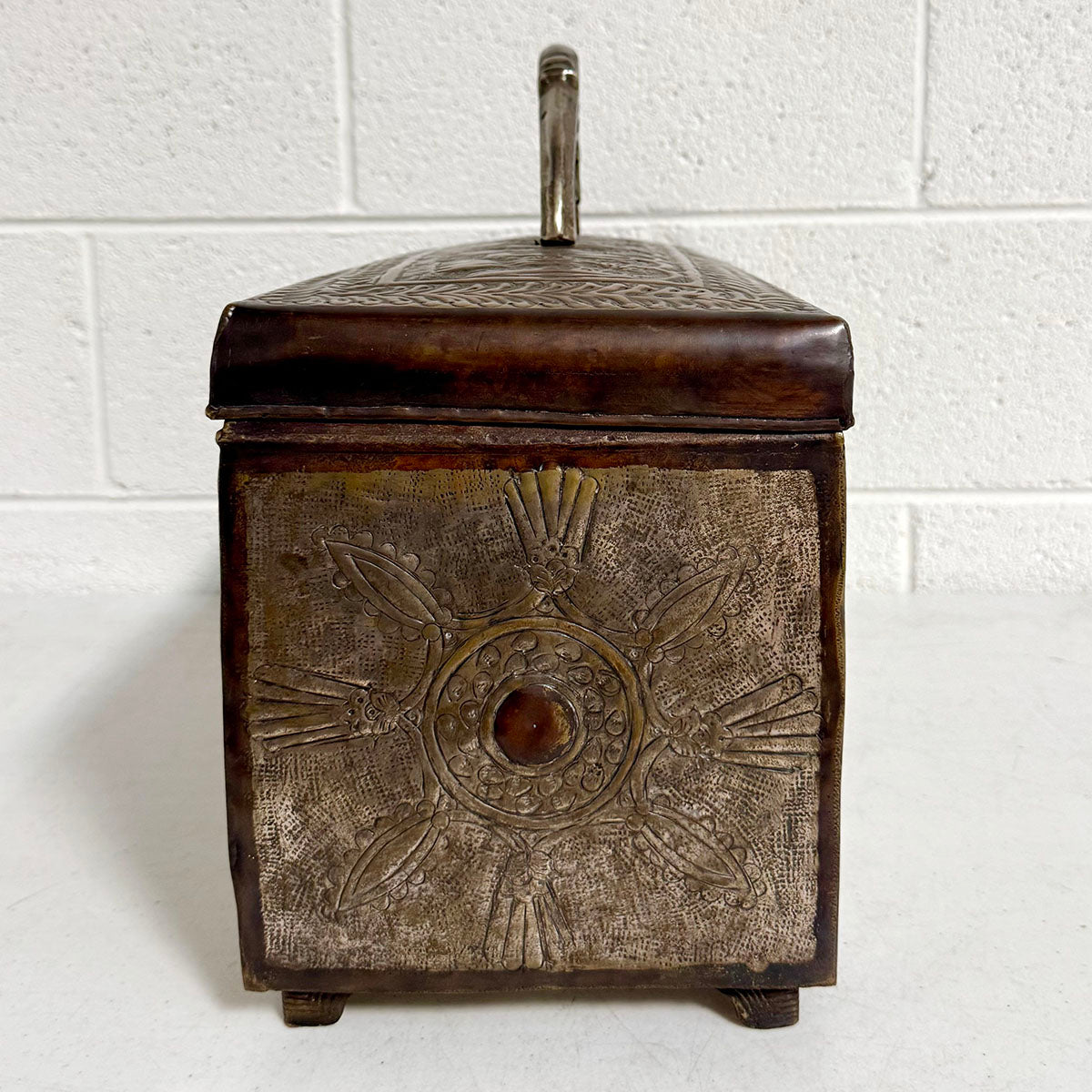 Large Etched Metal Box with Lid