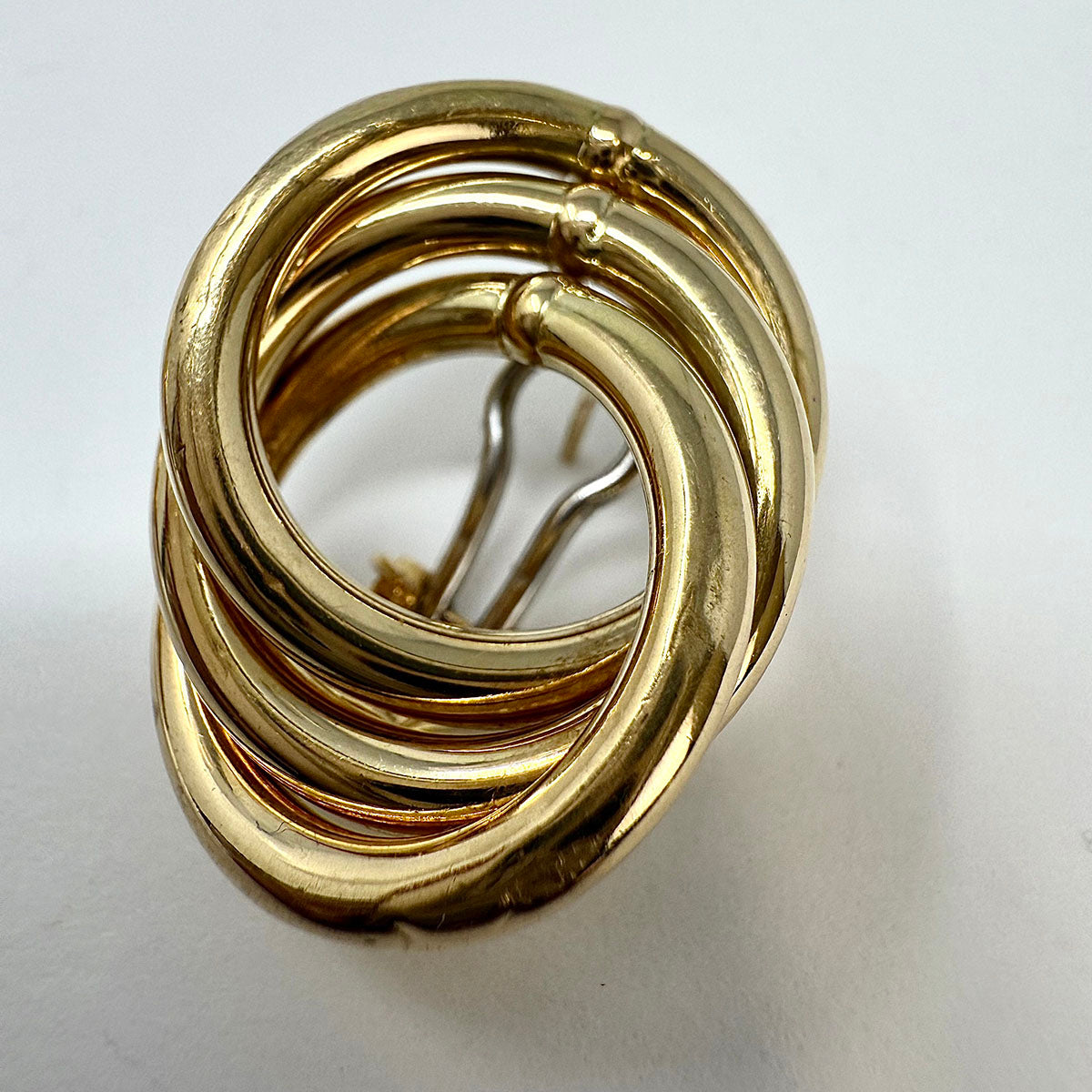 14K Gold Round Swirl  Earrings