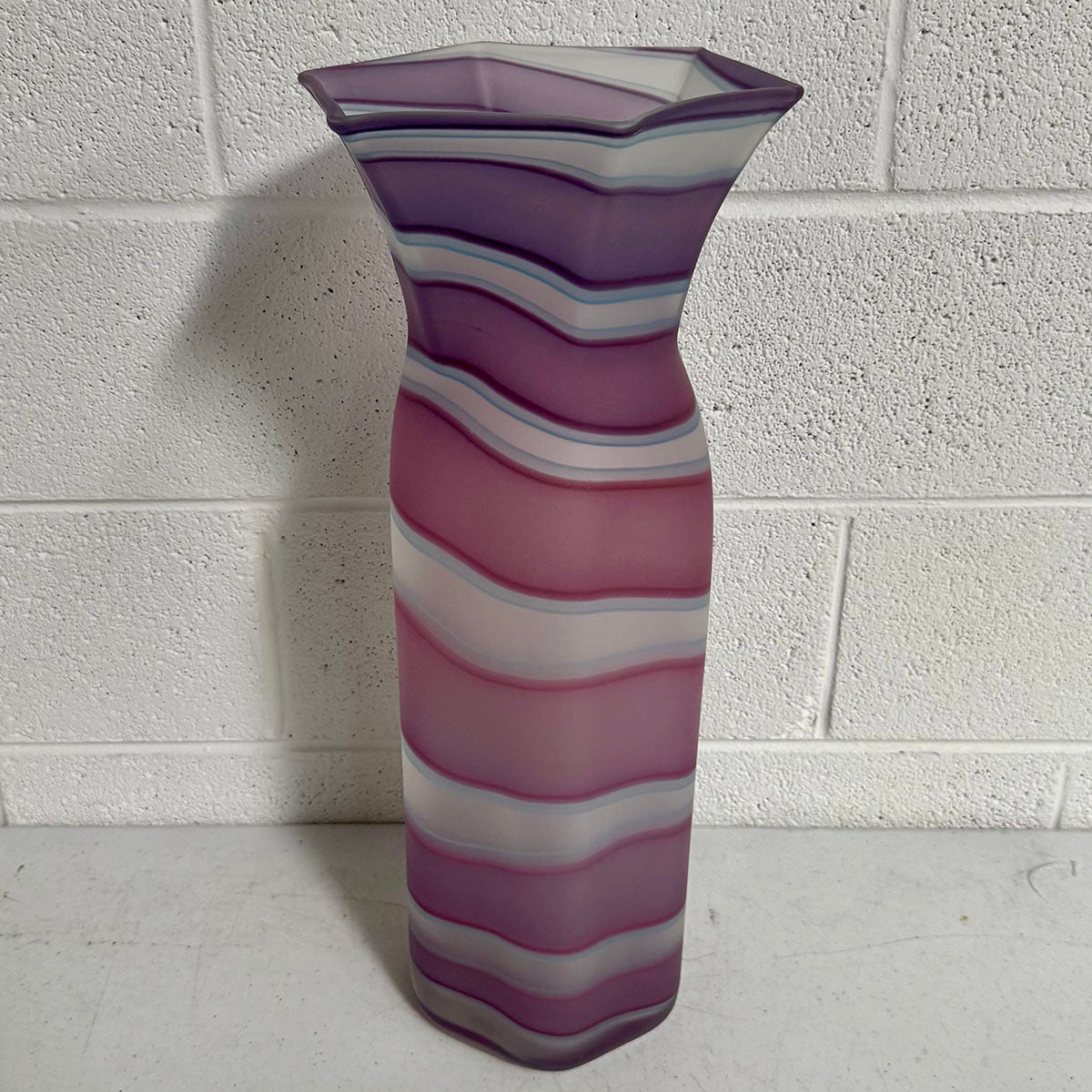Tall Matte Art Glass Vase