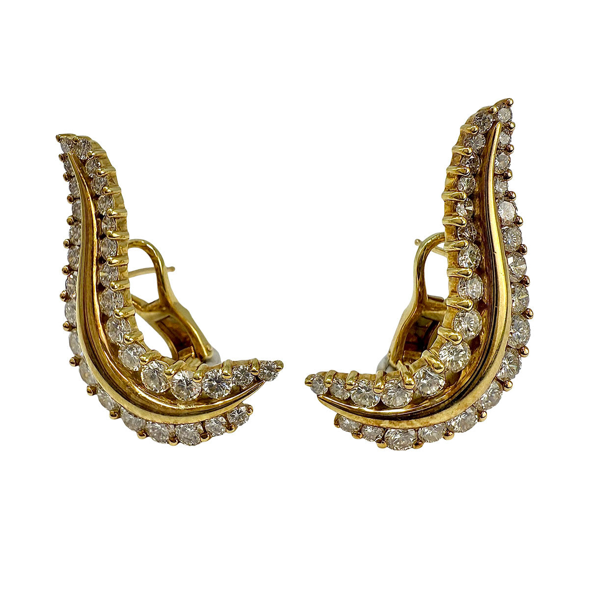 Jose Hess 18K Gold Earrings with 62 Diamonds