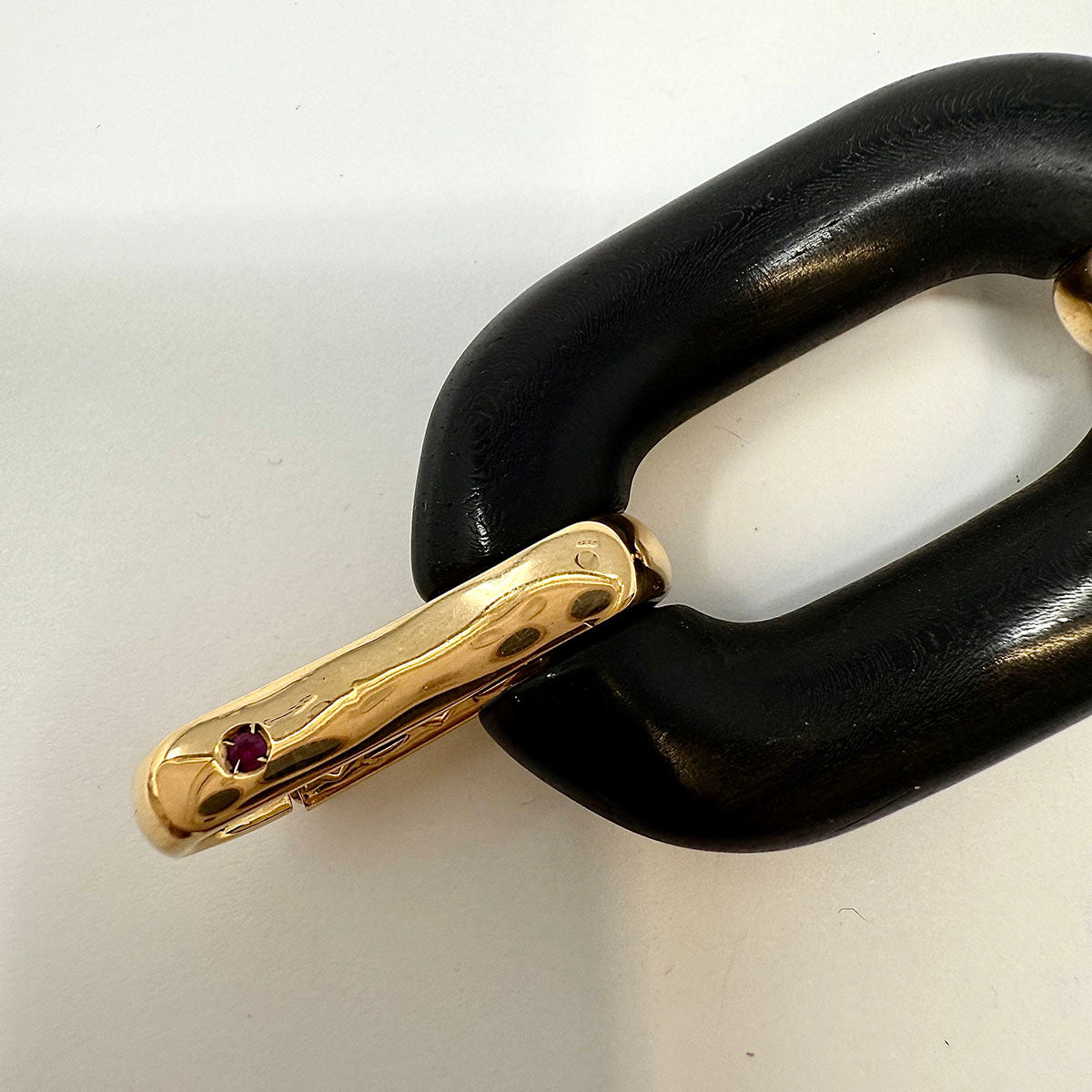 Roberto Coin Oval Ebony and 18K Rose Gold Link Bracelet
