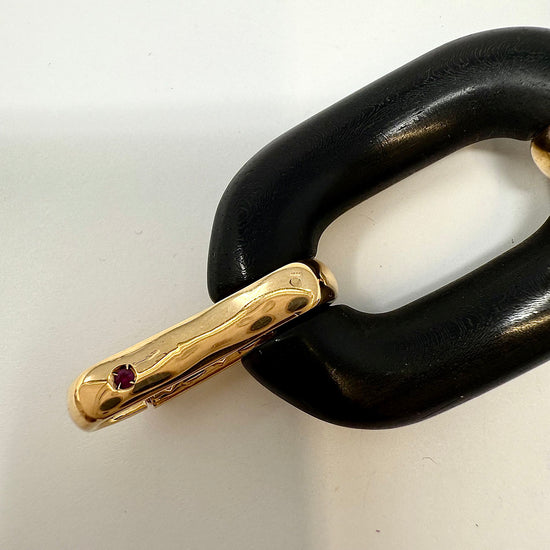 Roberto Coin Oval Ebony and 18K Rose Gold Link Bracelet