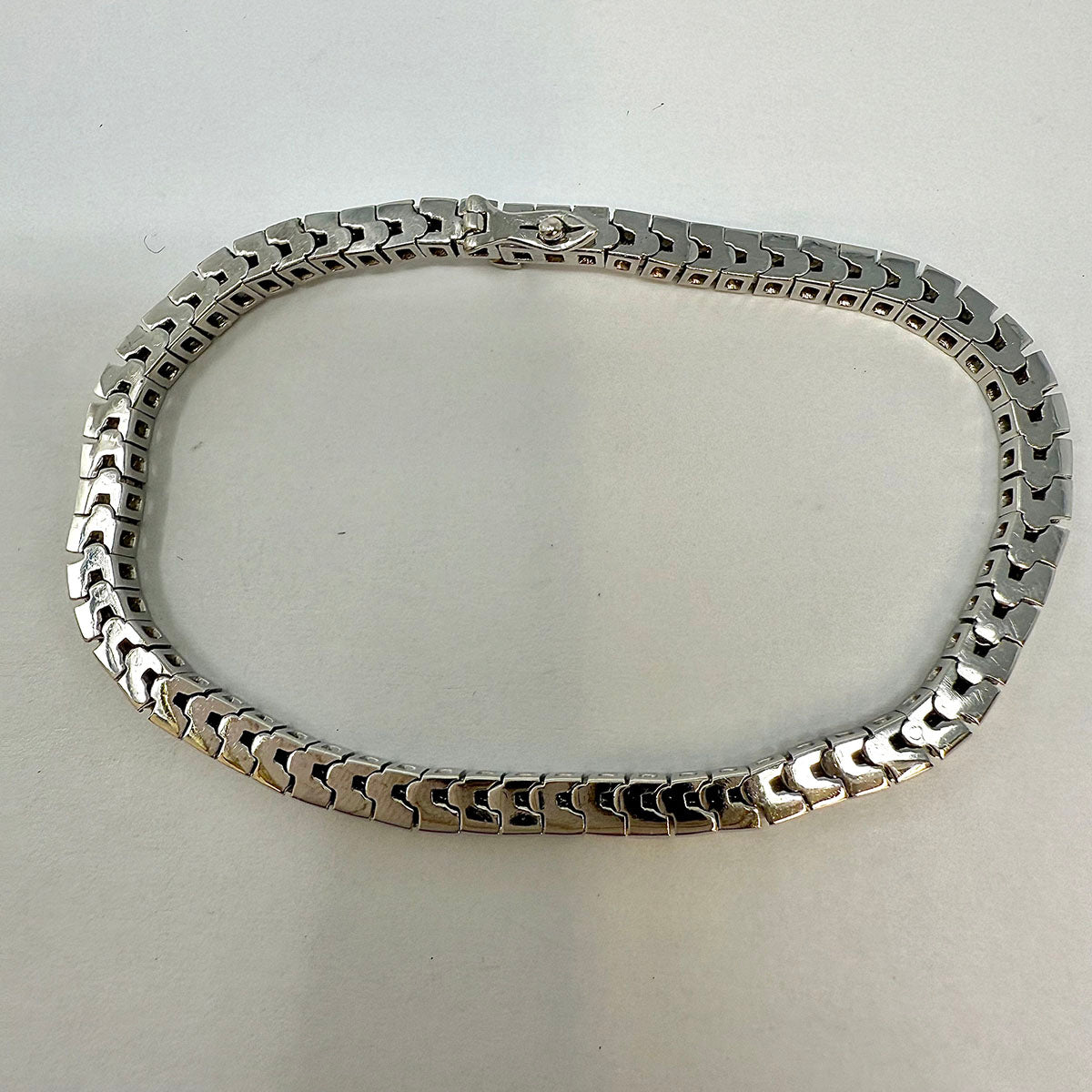 14K White Gold Diamond Tennis  Bracelet