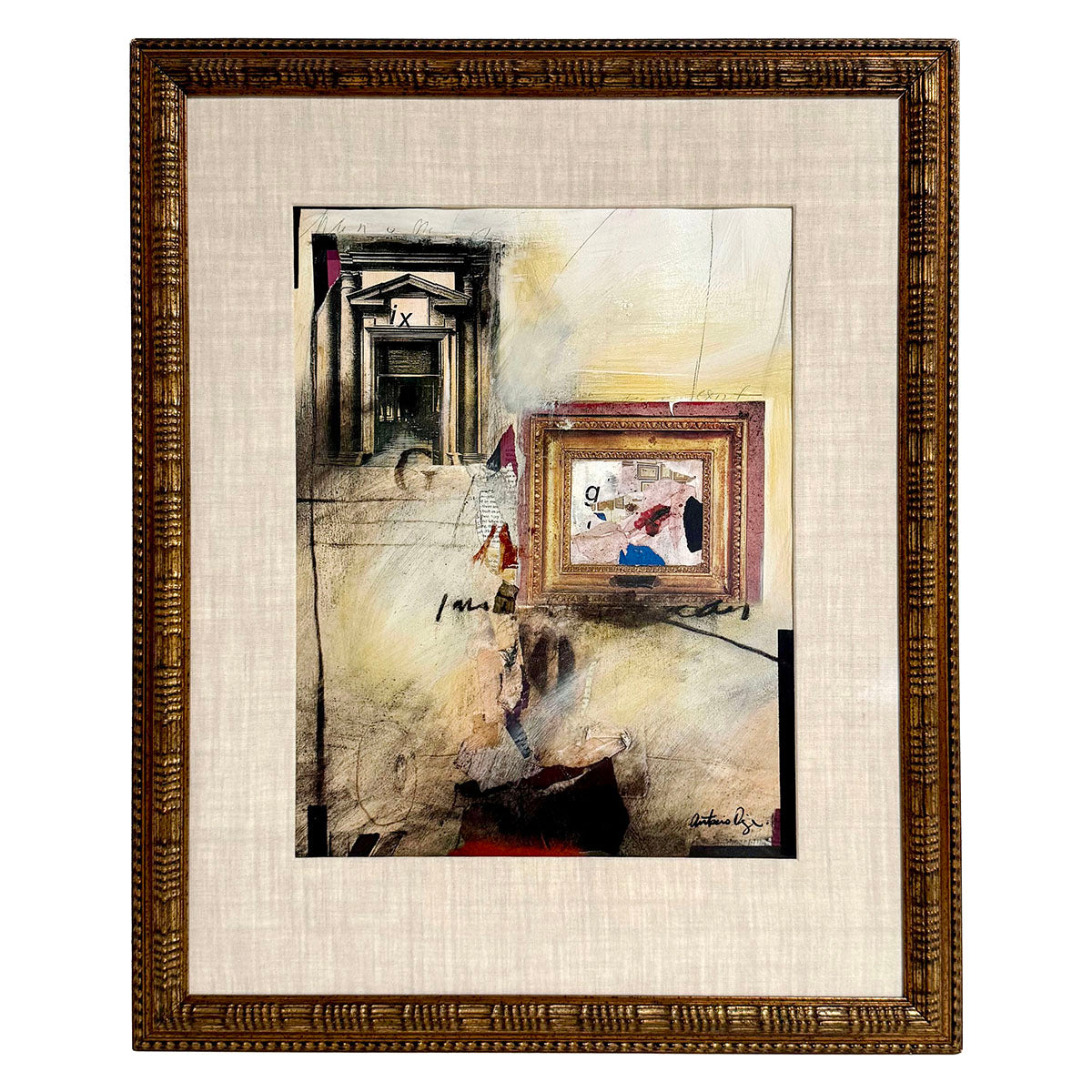 "Mixed Media featuring Architectural Elements" Signed