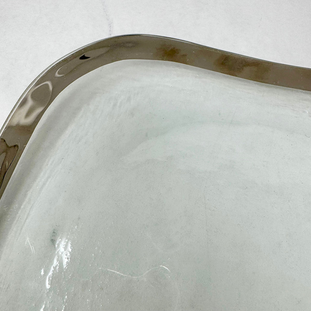 Roman Antique Platinum Square Rounded Dinner Plates Set of 6