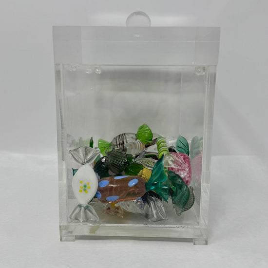 Acrylic Candy Box with Art Glass Wrapped Candies